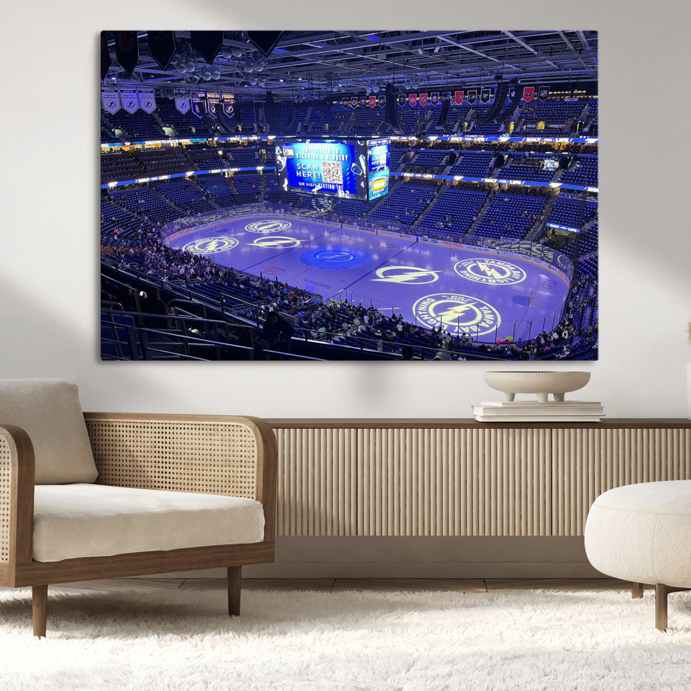 MGV-CV-36X24 - Amalie Arena Florida Wall Art Canvas Print - NHL Hockey Stadium Print Wall Art