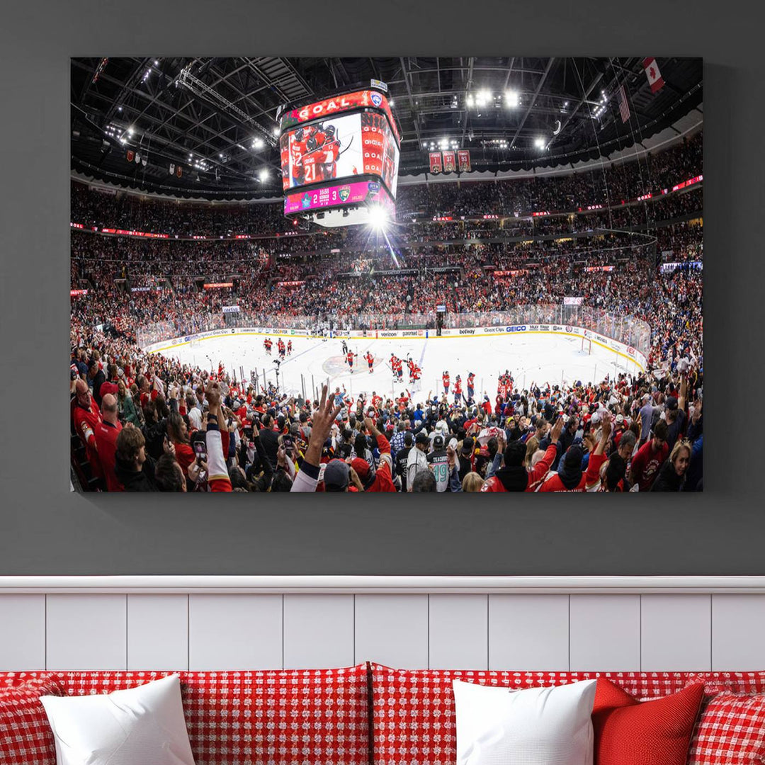 Amerant Bank Arena Wall Art Canvas Print - Basketball Arena Stadium Print