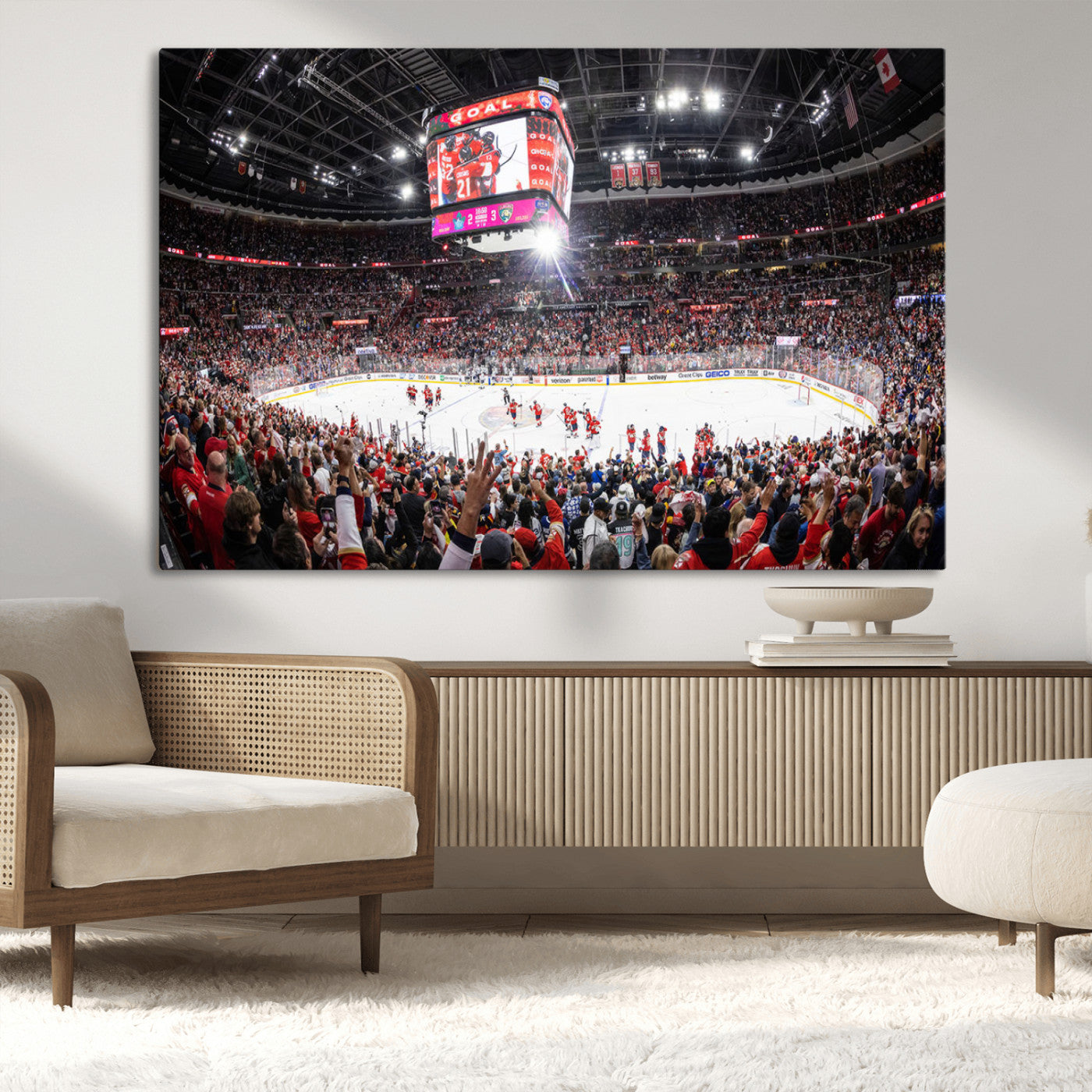 MGV-CV-36X24 - Amerant Bank Arena Wall Art Canvas Print - Basketball Arena Stadium Print