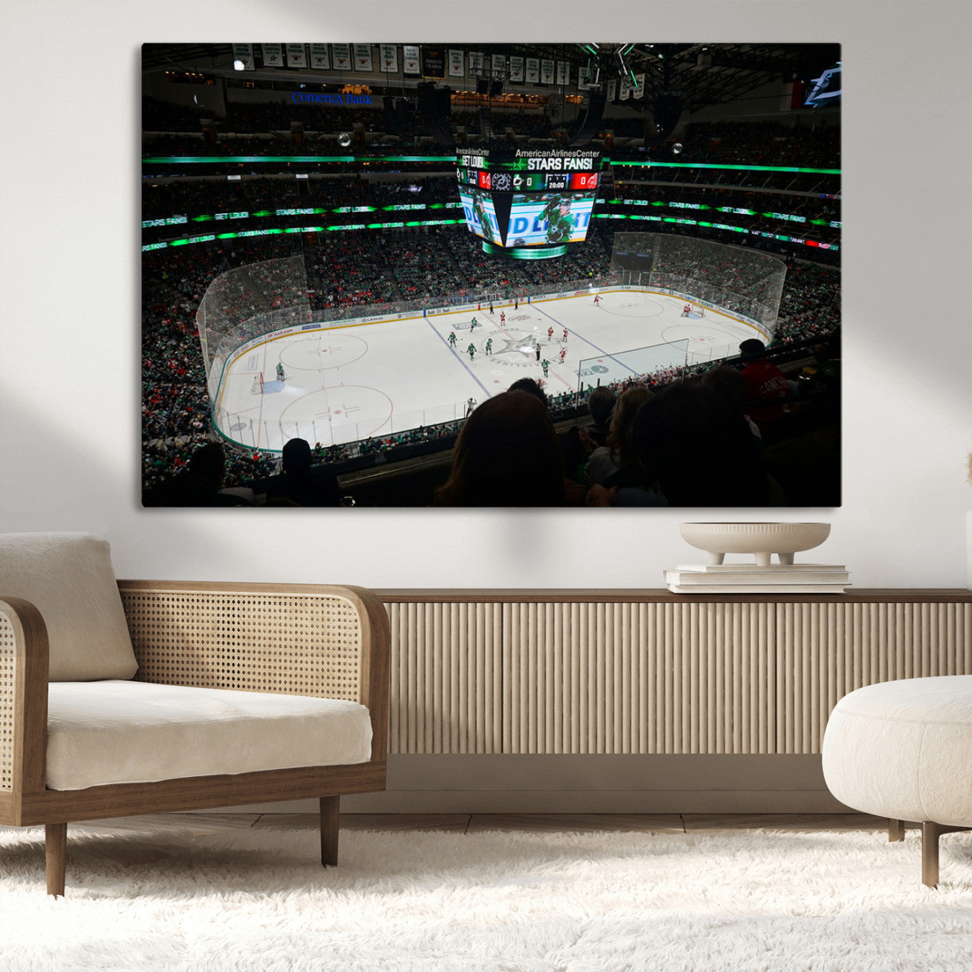 MGV-CV-36X24 - American Airlines Center Dallas Stars Wall Art Canvas Print - Dallas Hockey Arena Stadium Print