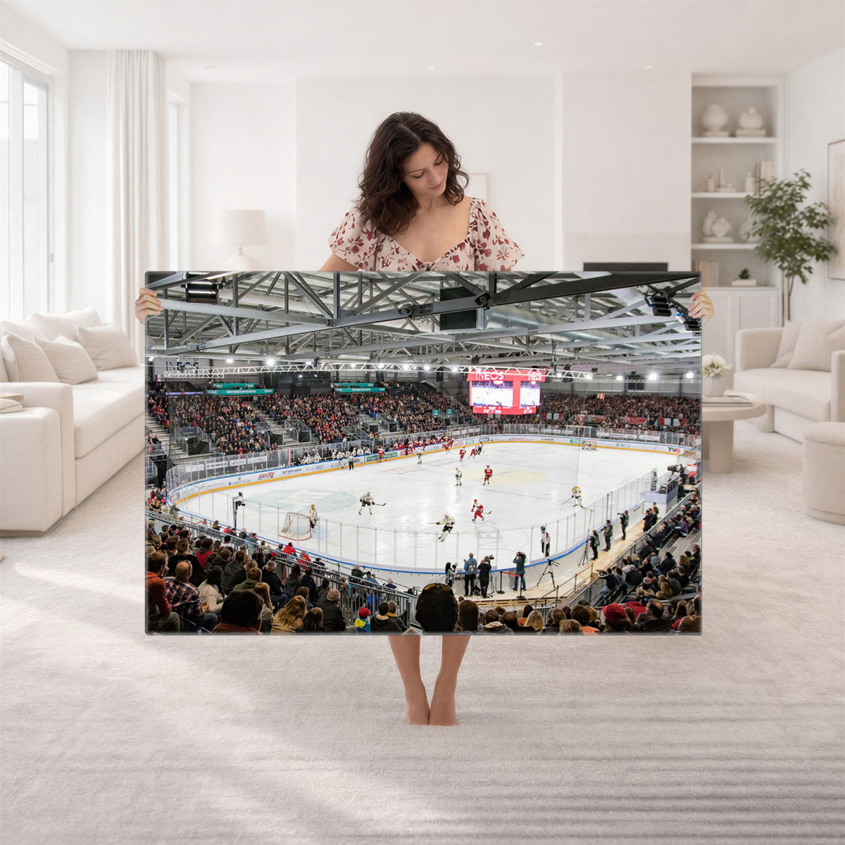 79352-MGV-CV-36X24 - Lausanne Arena Ice Hockey Stadium Wall Art Canvas Print