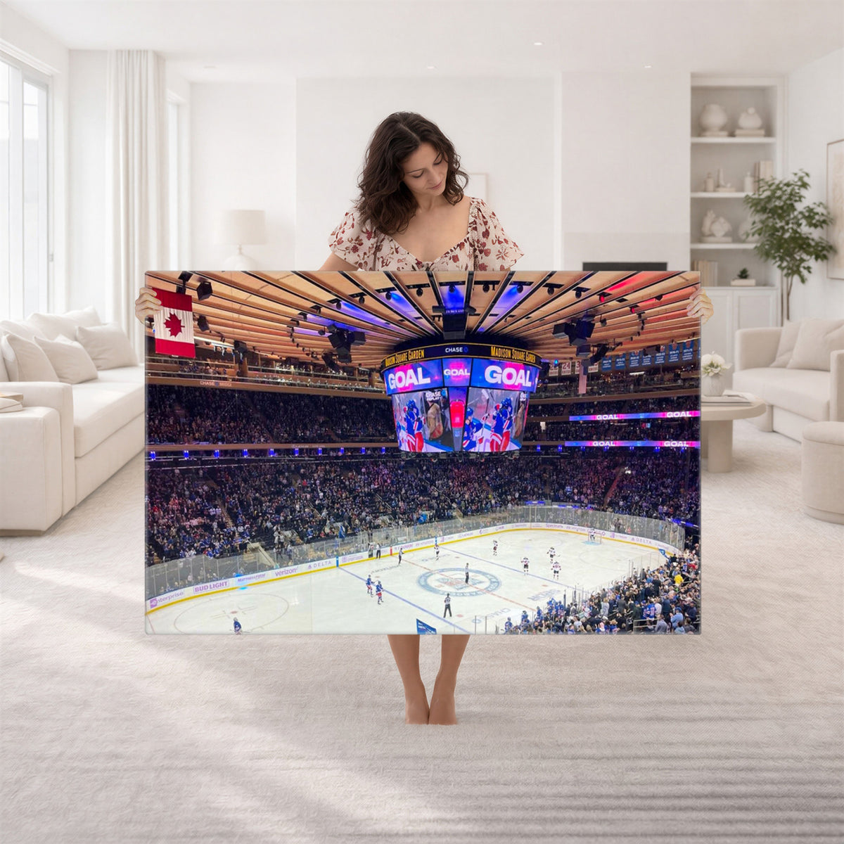 36401-MGV-CV-36X24 - Madison Square Garden New York Rangers Hockey Stadium Wall Art Canvas