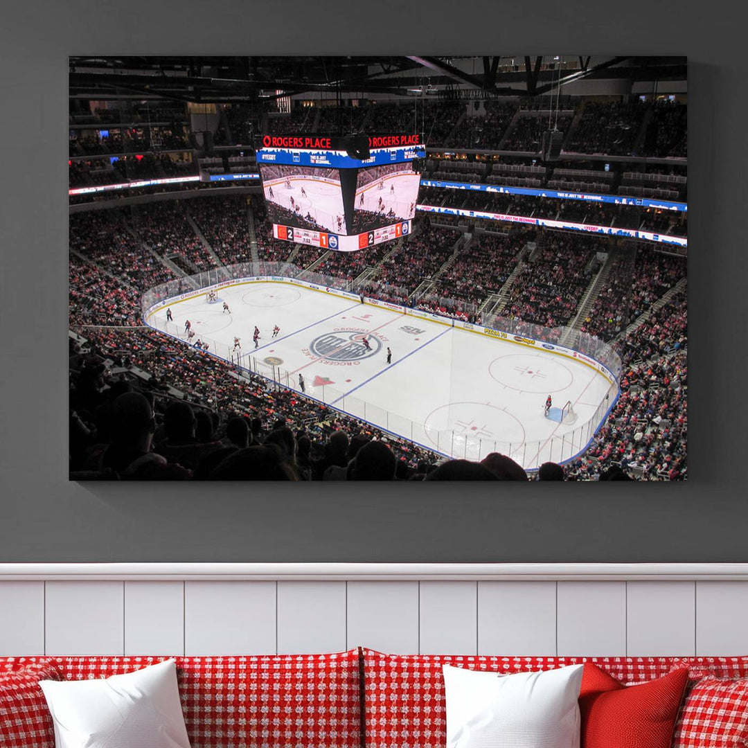 Rogers Place Edmonton Oilers Ice Hockey Stadium Wall Art Canvas Print