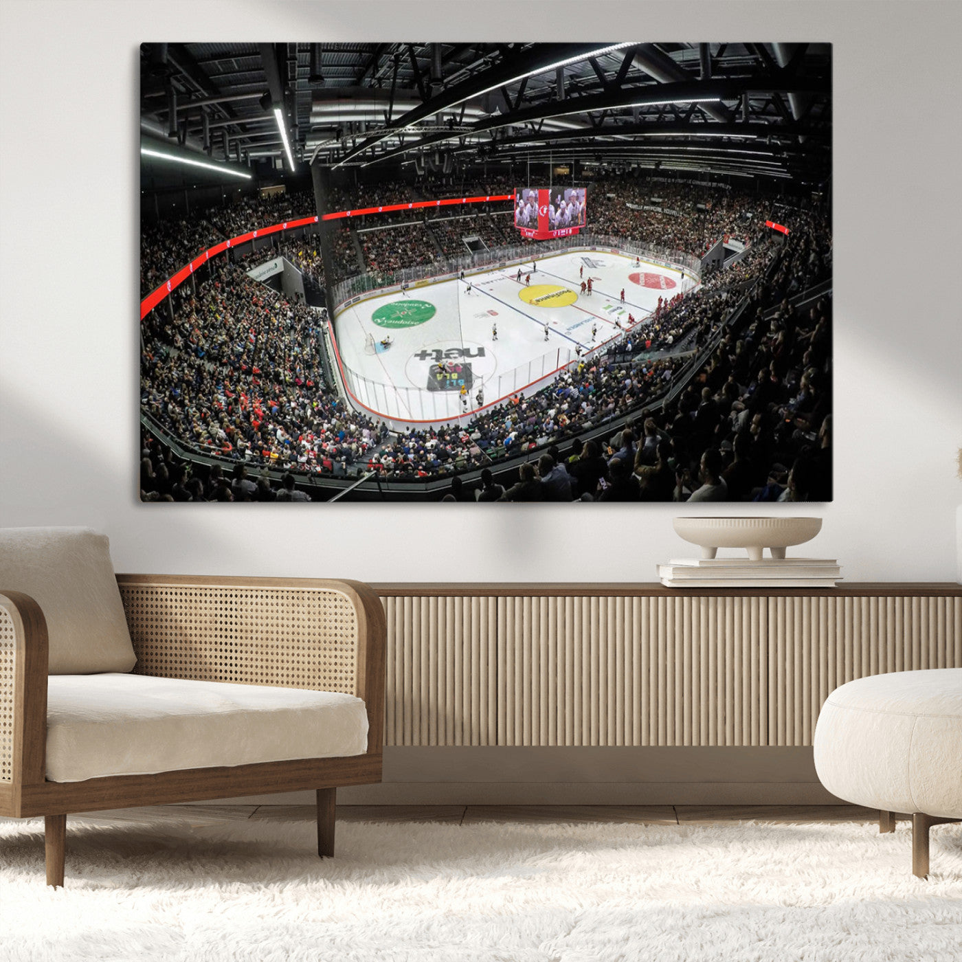 MGV-CV-36X24 - Vaudoise Lausanne Ice Hockey Arena Stadium Wall Art Canvas, Vaudoise Lausanne Ice Hockey Canvas