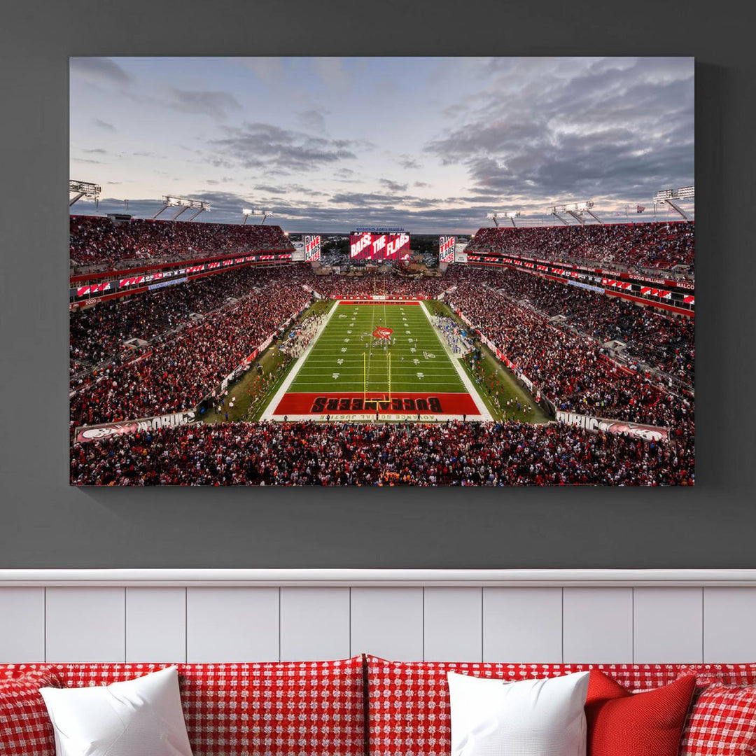 Florida Tampa Raymond James Stadium Wall Art Canvas Print - NFL Football Stadium Print