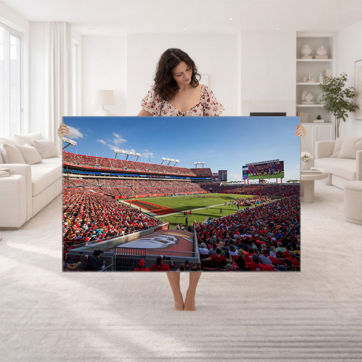 65229-MGV-CV-36X24 - Florida Tampa Raymond James Stadium Wall Art Canvas Print - NFL Football Stadium Print