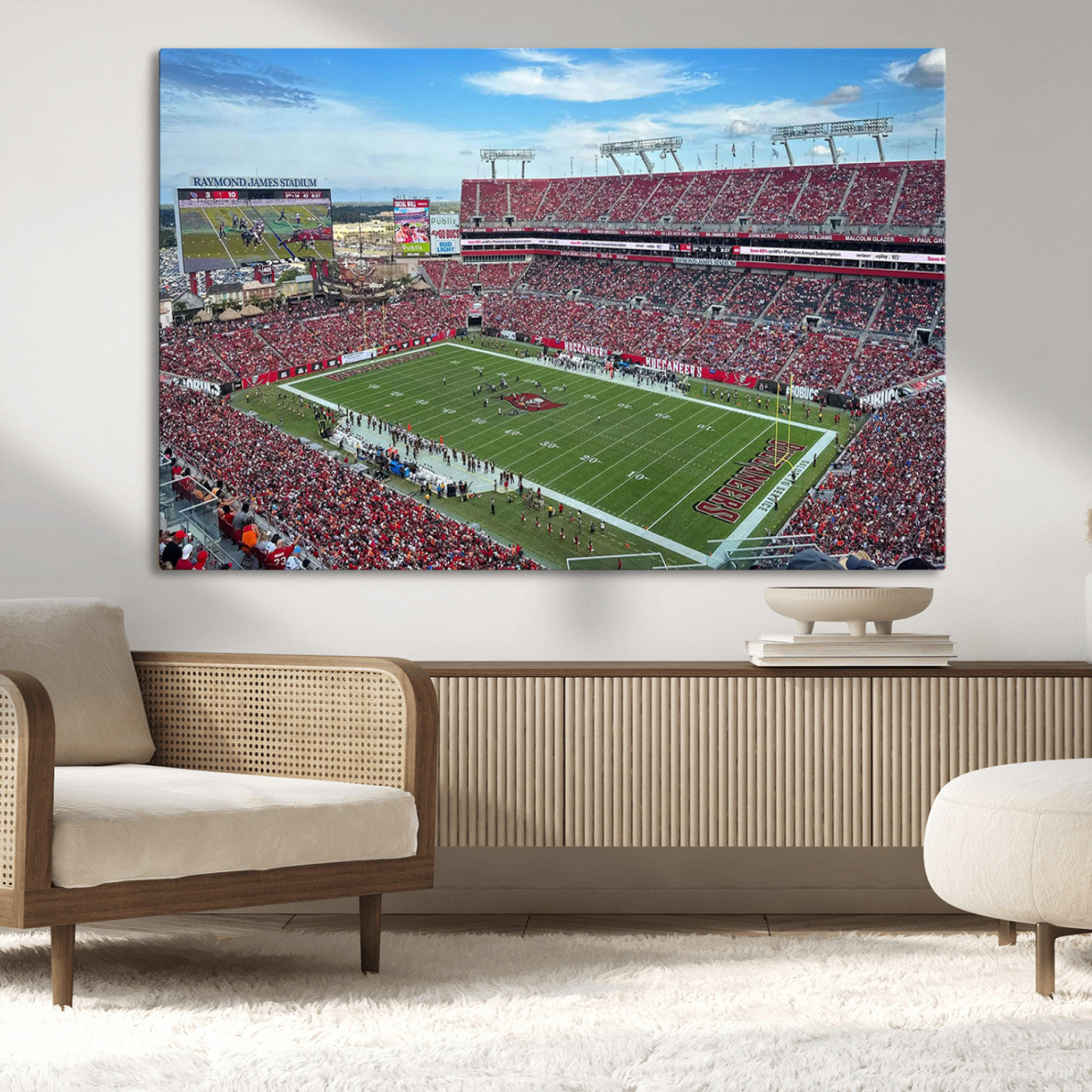 MGV-CV-36X24 - Florida Tampa Raymond James Stadium Wall Art Canvas Print - NFL Football Stadium Print Canvas