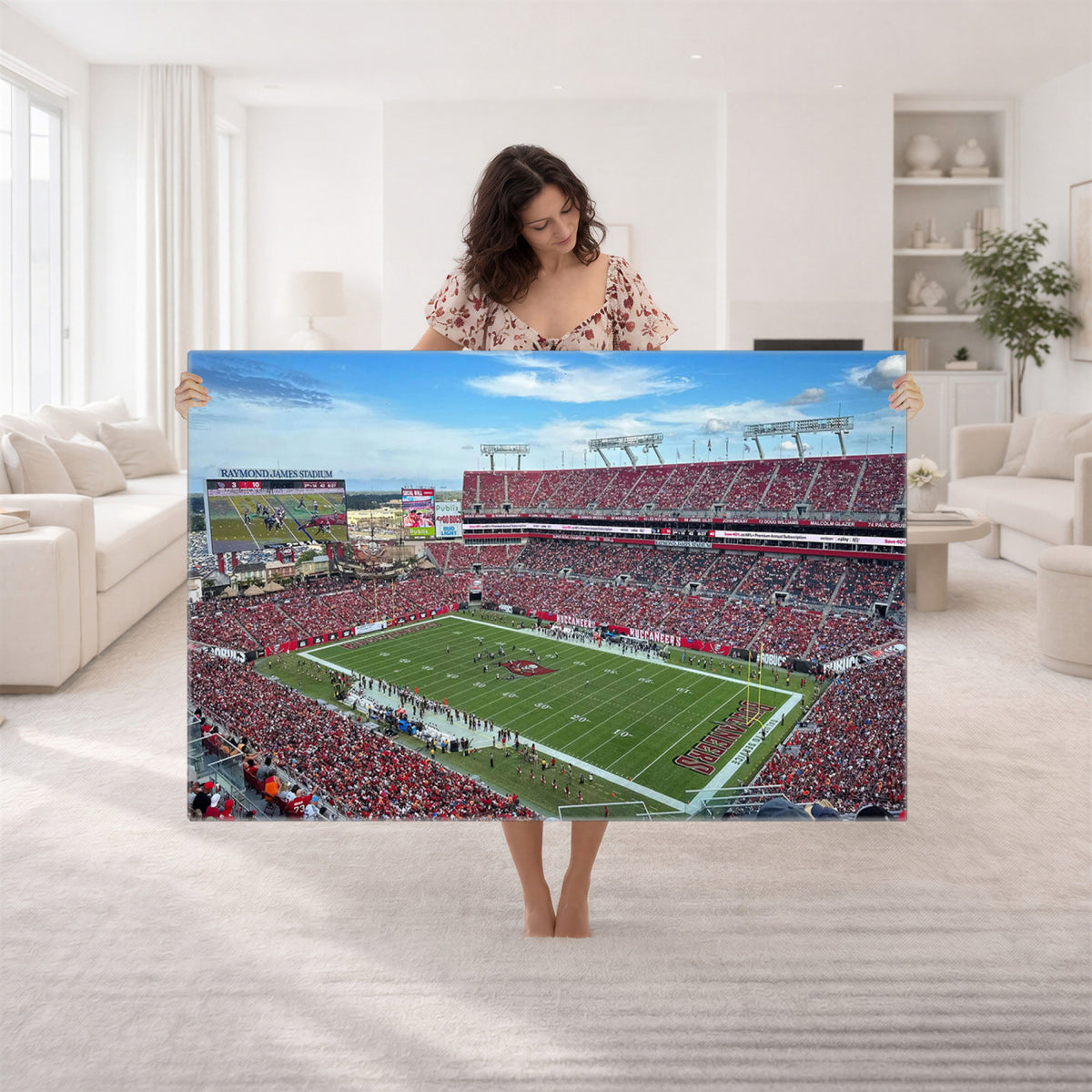 52828-MGV-CV-36X24 - Florida Tampa Raymond James Stadium Wall Art Canvas Print - NFL Football Stadium Print Canvas