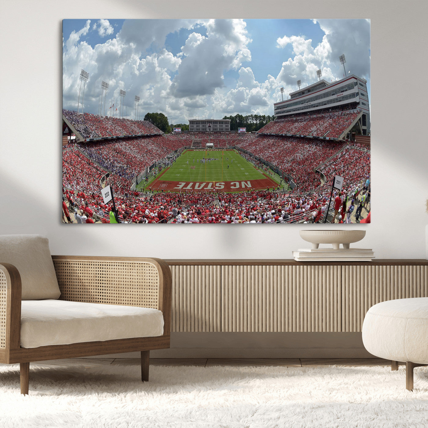 MGV-CV-36X24 - NC State Wolfpack Football Team Print Canvas- Raleigh Carter-Finley Stadium Wall Art Canvas Print