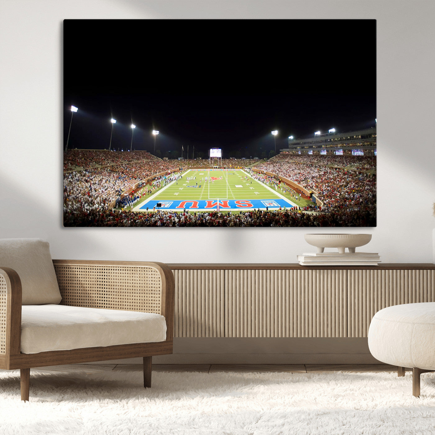 MGV-CV-36X24 - SMU Mustangs Football Team Print - Dallas Gerald J. Ford Stadium Wall Art Canvas Print
