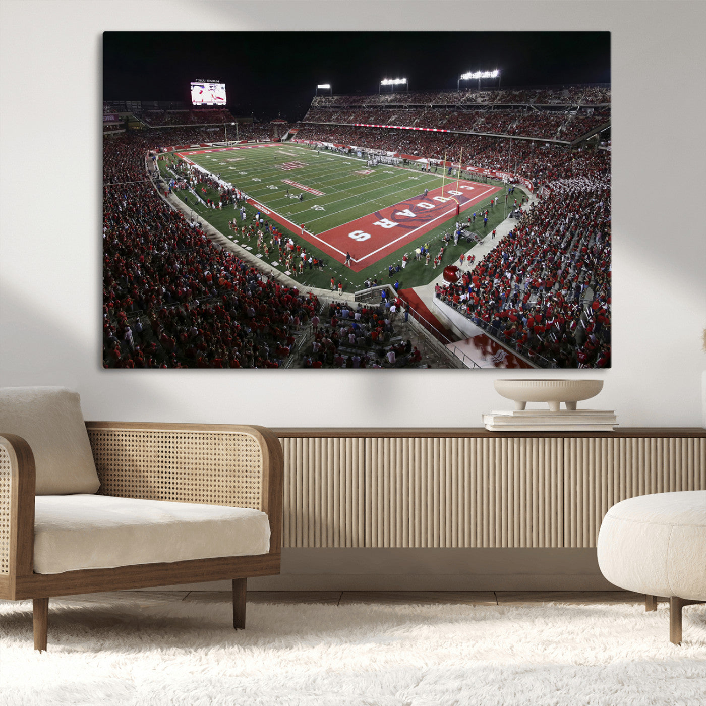 MGV-CV-36X24 - Houston Cougars Football Team Print - Houston TDECU Stadium Wall Art Canvas Print