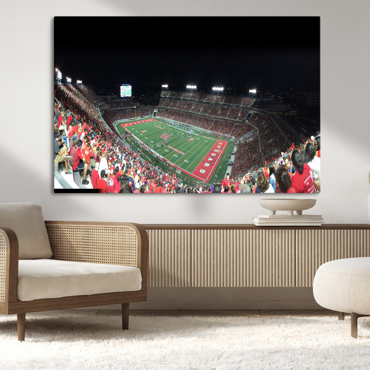 MGV-CV-36X24 - Houston Cougars Football Team Print - Houston TDECU Stadium Wall Art Canvas Print