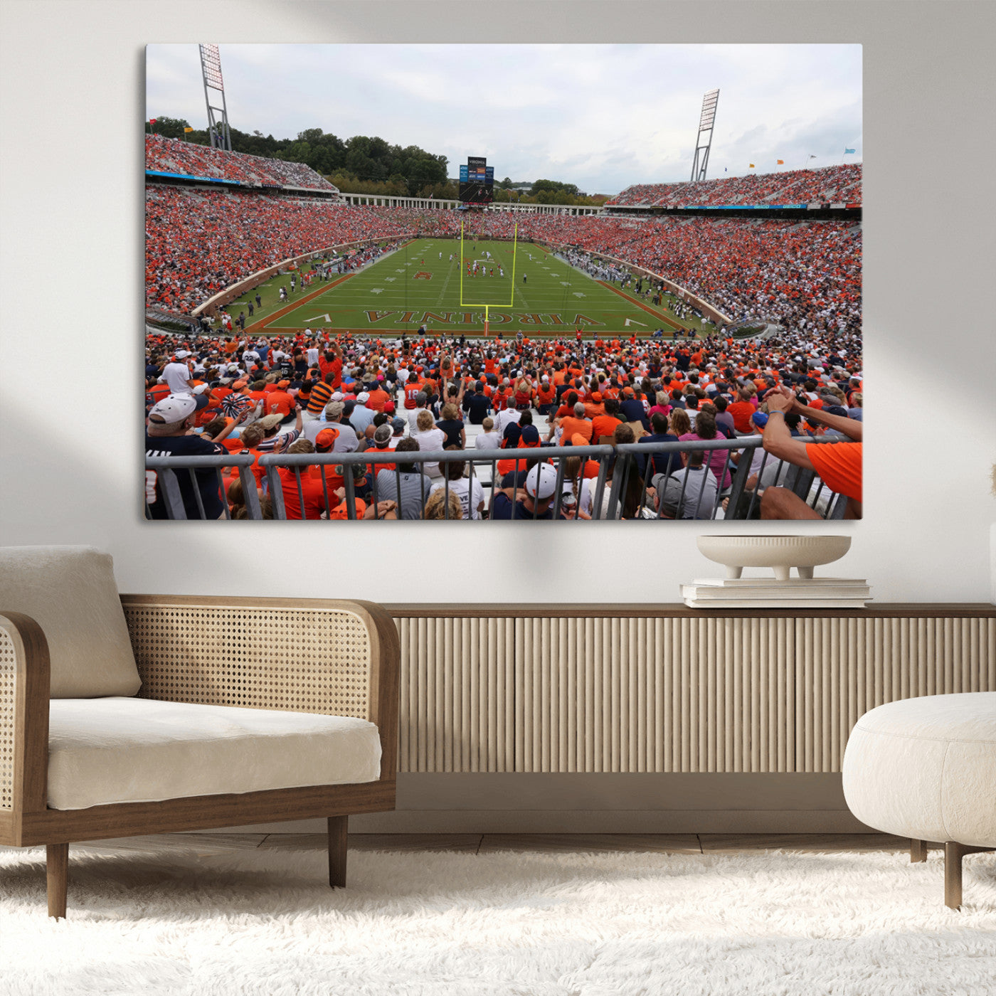MGV-CV-36X24 - Virginia Cavaliers Football Team Print - Charlottesville Scott Stadium Print Wall Art Canvas