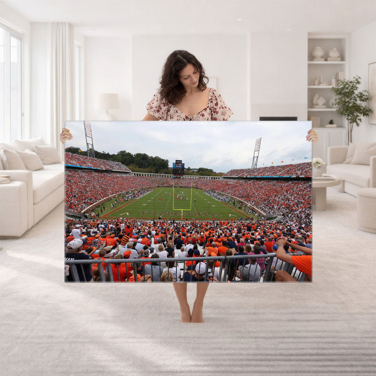 63606-MGV-CV-36X24 - Virginia Cavaliers Football Team Print, Charlottesville, Extra Large Game Room Wall Decor