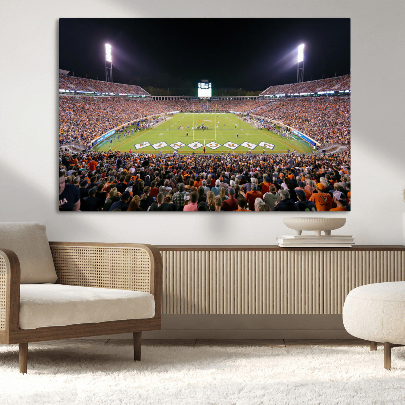 MGV-CV-36X24 - Virginia Cavaliers Football Team Print - Charlottesville Scott Stadium Wall Art Canvas Print