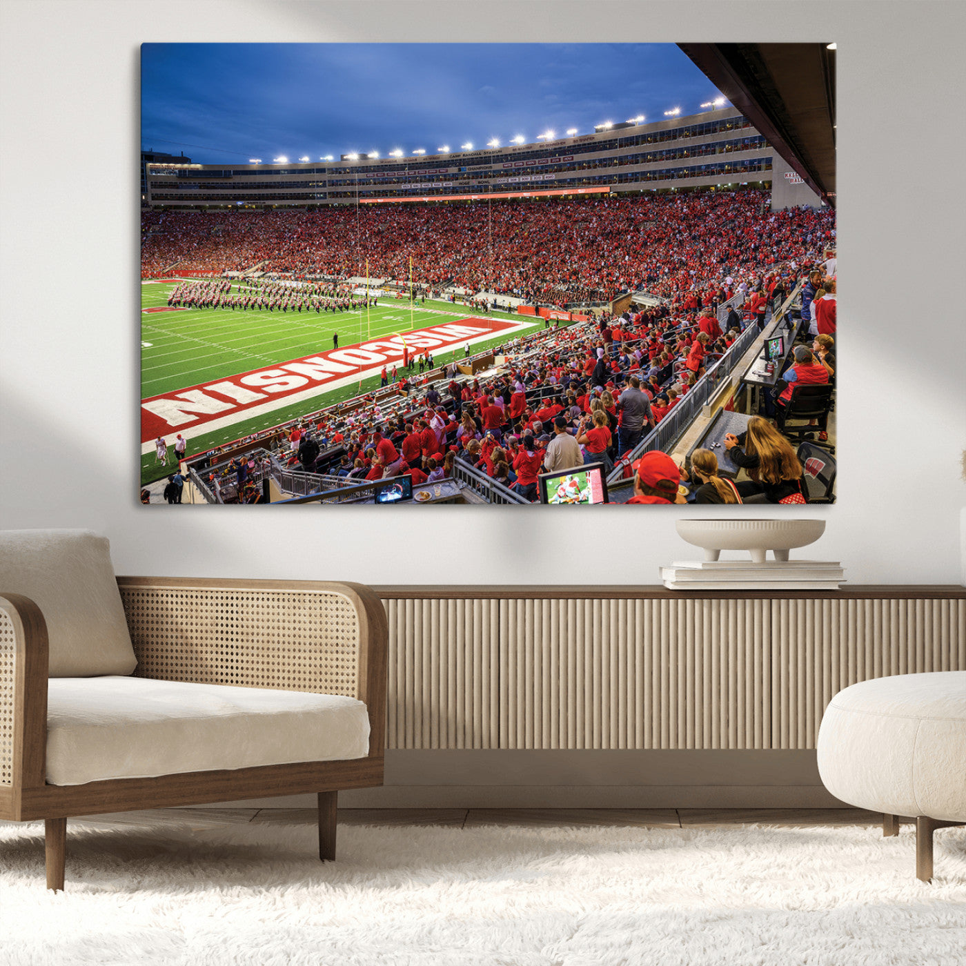 MGV-CV-36X24 - Wisconsin Badgers Football Team Print - Madison Camp Randall Stadium Wall Art, Wisconsin Badgers