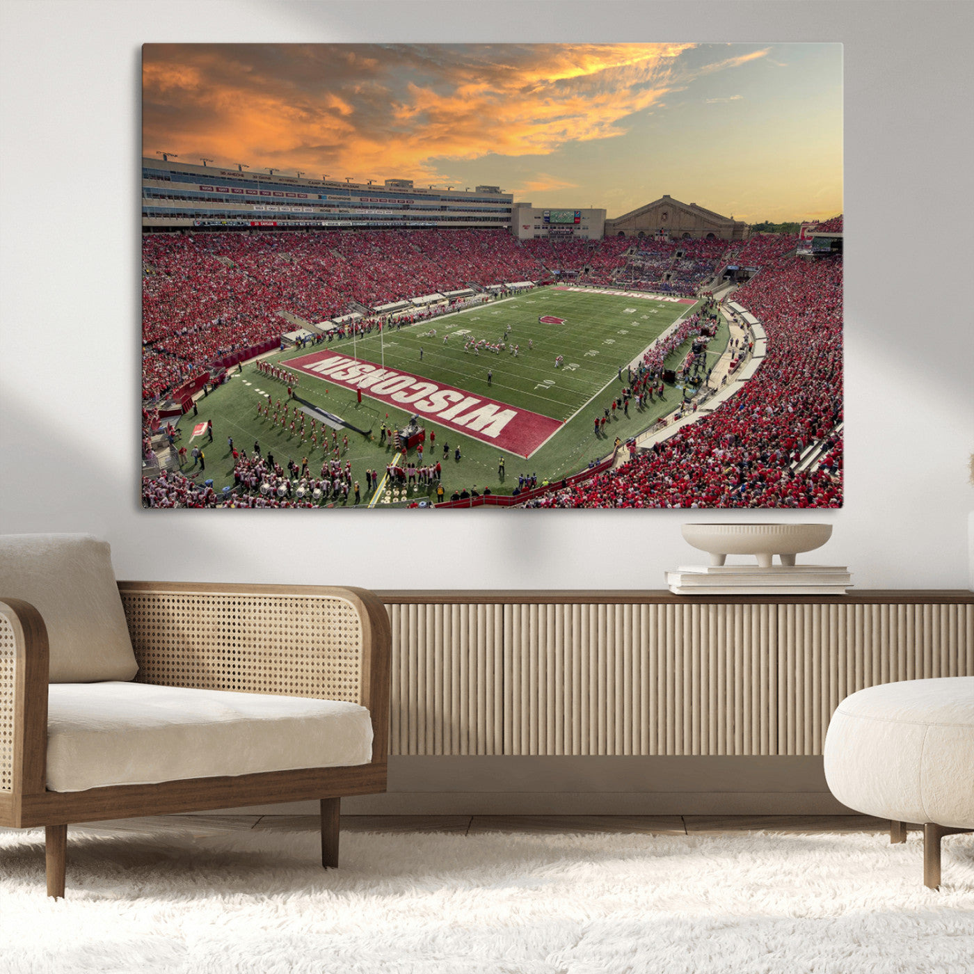 41472-MGV-CV-36X24-Camp Randall Stadium Wisconsin Badgers Large Wall Art Canvas Print | College Football Stadium Wall