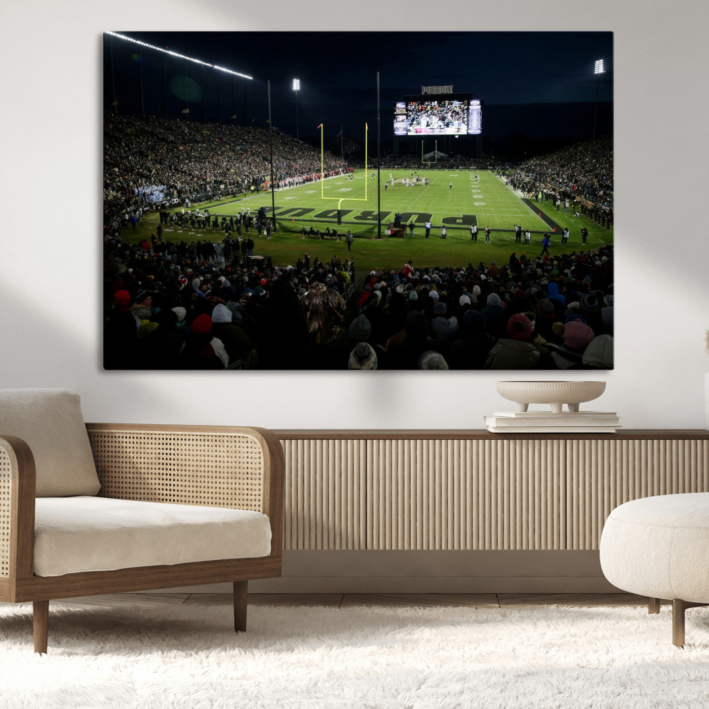 MGV-CV-36X24 - Purdue Boilermakers Football Team Print - West Lafayette Ross–Ade Stadium Wall Art Canvas Print