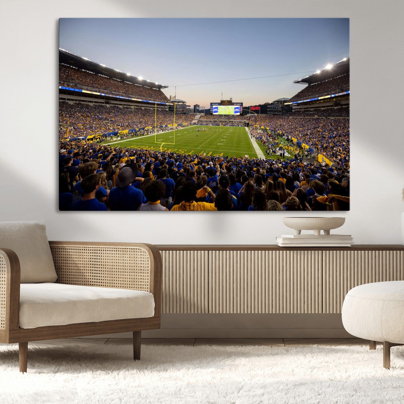 MGV-CV-36X24 - Pittsburgh Panthers Football Team Print - Pittsburgh Acrisure Stadium Wall Art Canvas Print