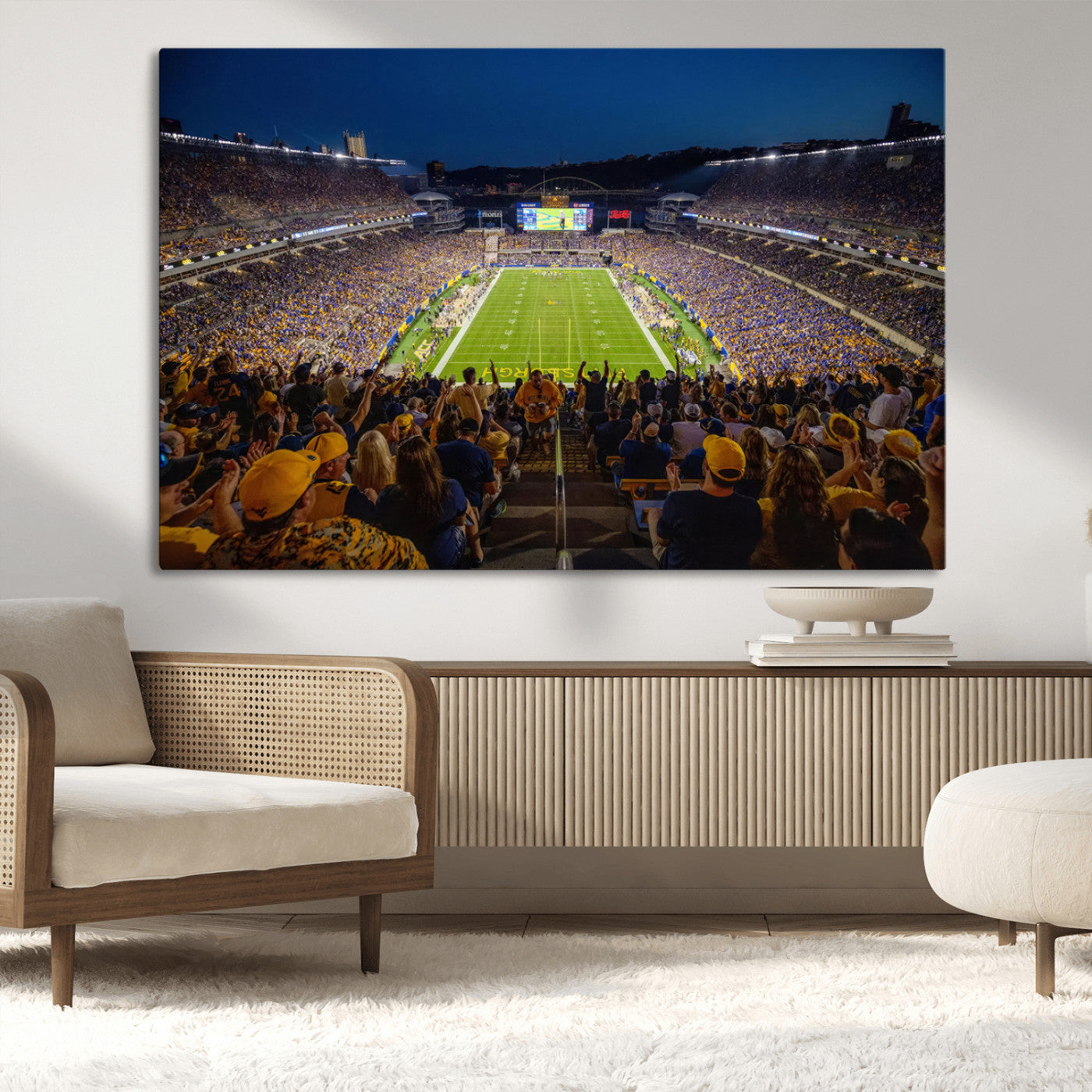 MGV-CV-36X24 - Pittsburgh Panthers Football Team Print - Pittsburgh Acrisure Stadium Wall Art Canvas Print