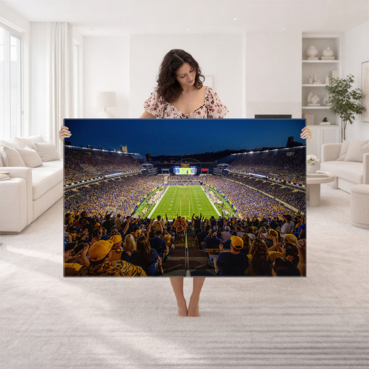 62297-MGV-CV-36X24 - Pittsburgh Panthers Football Team Print - Pittsburgh Acrisure Stadium Wall Art Canvas Print