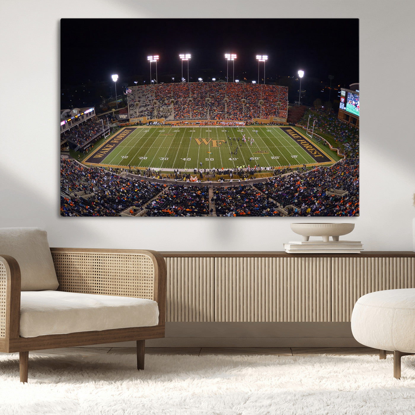 MGV-CV-36X24 - Demon Deacons Print Canvas, Football Team Print - Winston-Salem Allegacy Federal Credit Union
