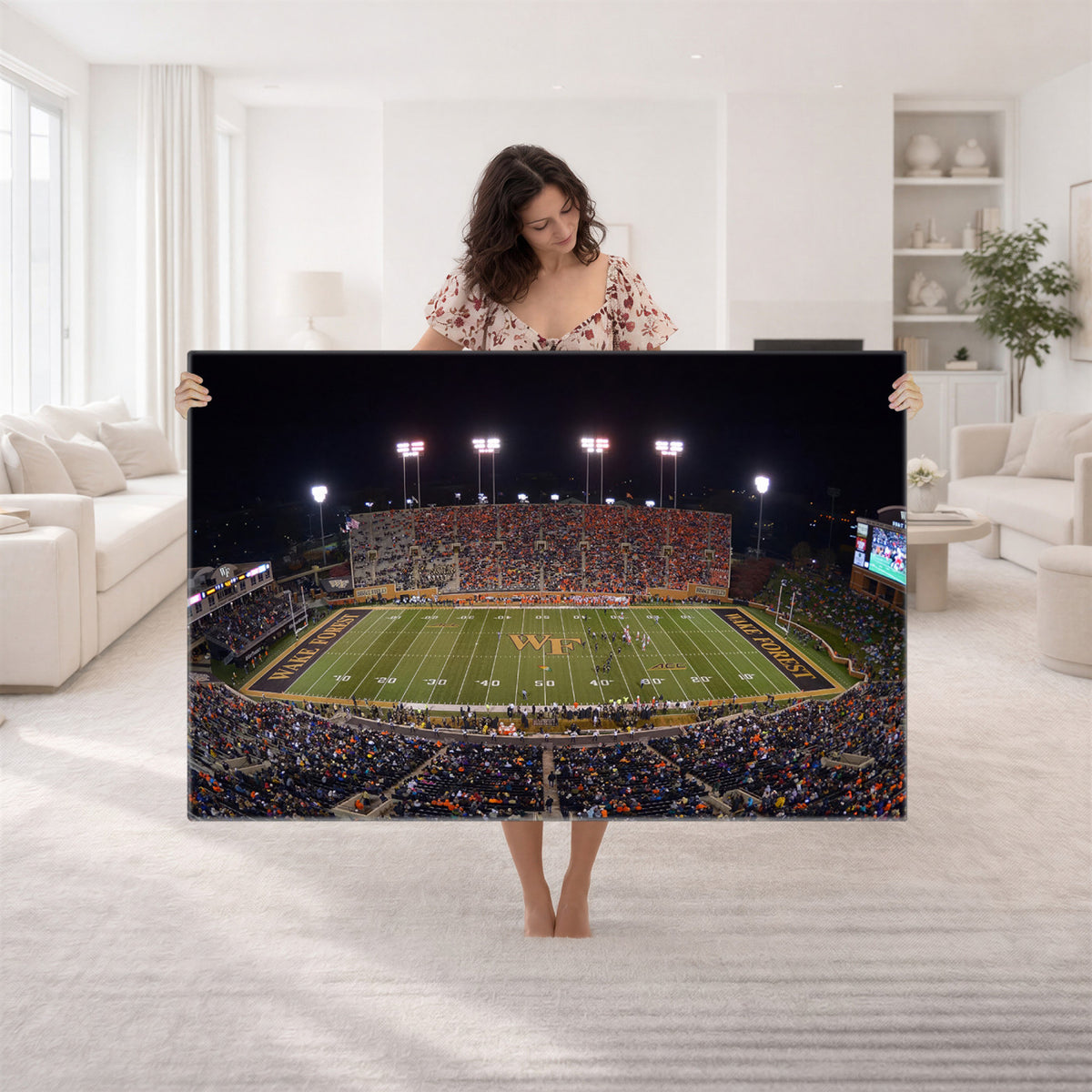 26033-MGV-CV-36X24 - Demon Deacons Print Canvas, Football Team Print