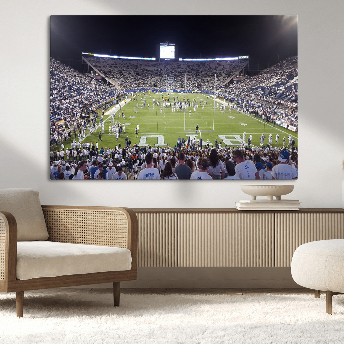 MGV-CV-36X24 - Brigham Young University Cougars Football Print Canvas - Provo LaVell Edwards Stadium Wall Art