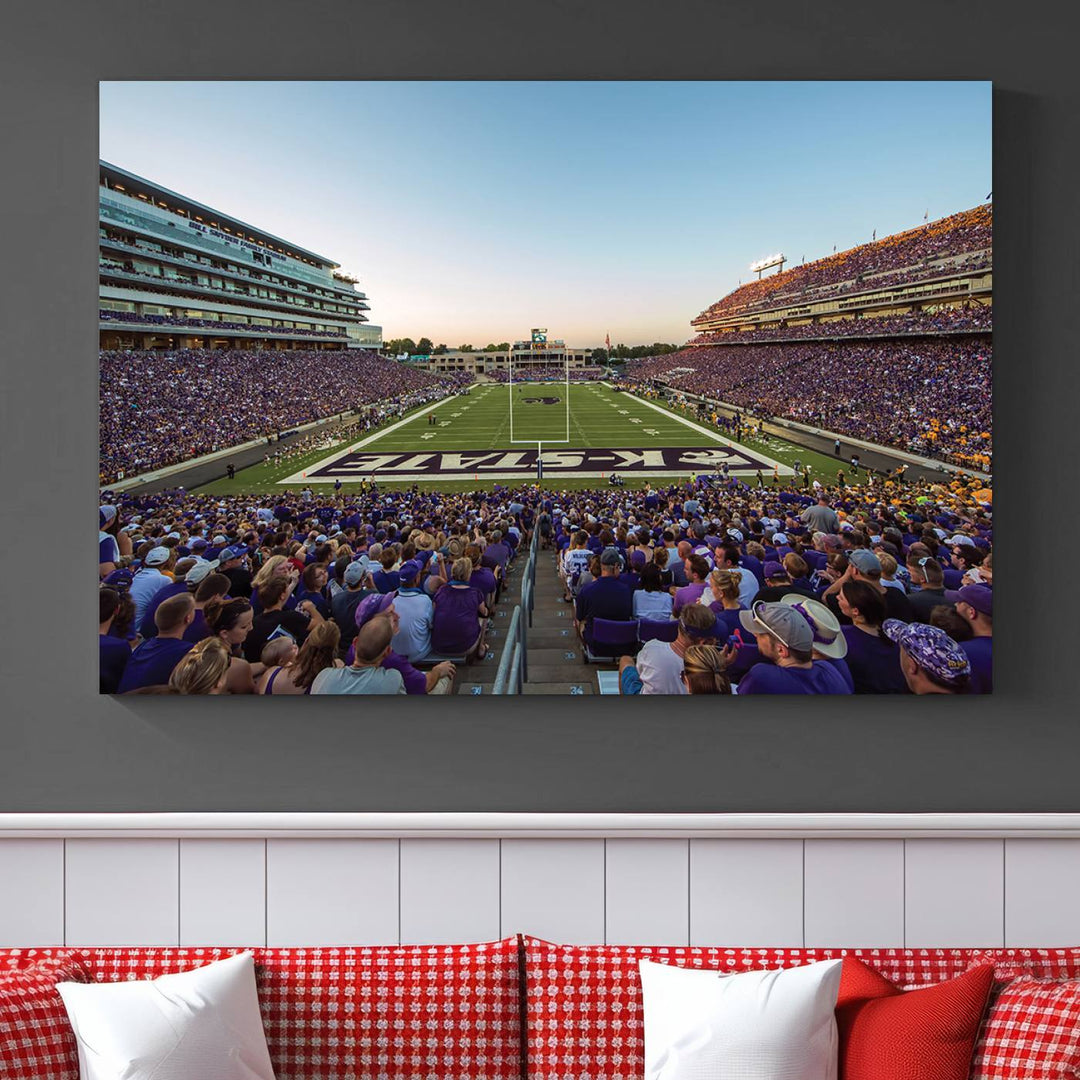 Kansas State University Wildcats Football Team Print - Manhattan Bill Snyder Family Football Stadium Wall Art Canvas Print