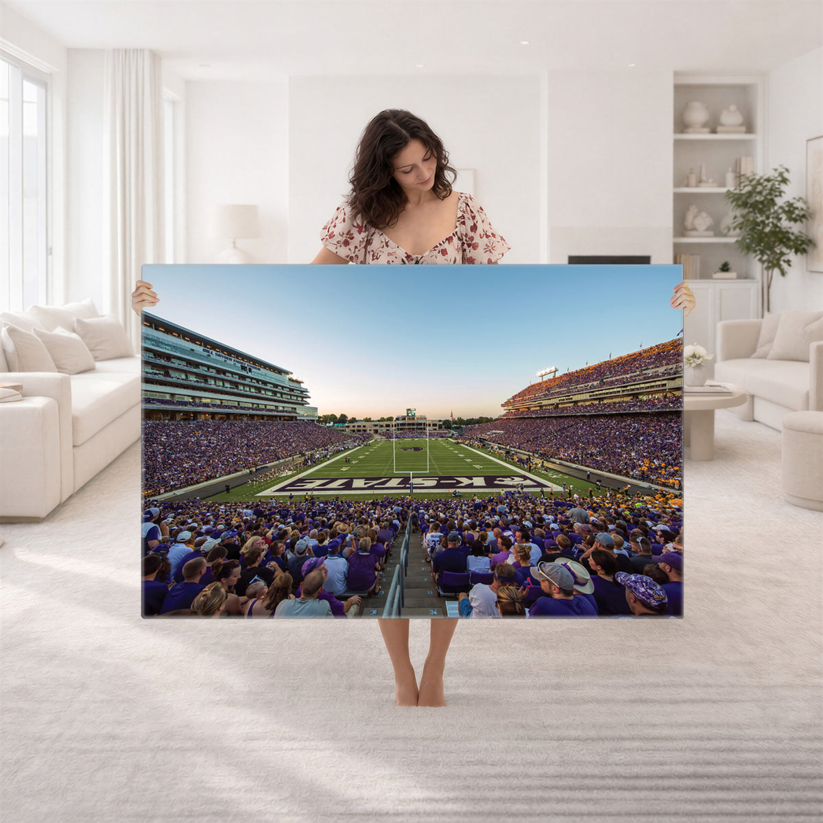 82792-MGV-CV-36X24 - Kansas State University Wildcats Football Team Print - Manhattan Bill Snyder Family Football Stadium