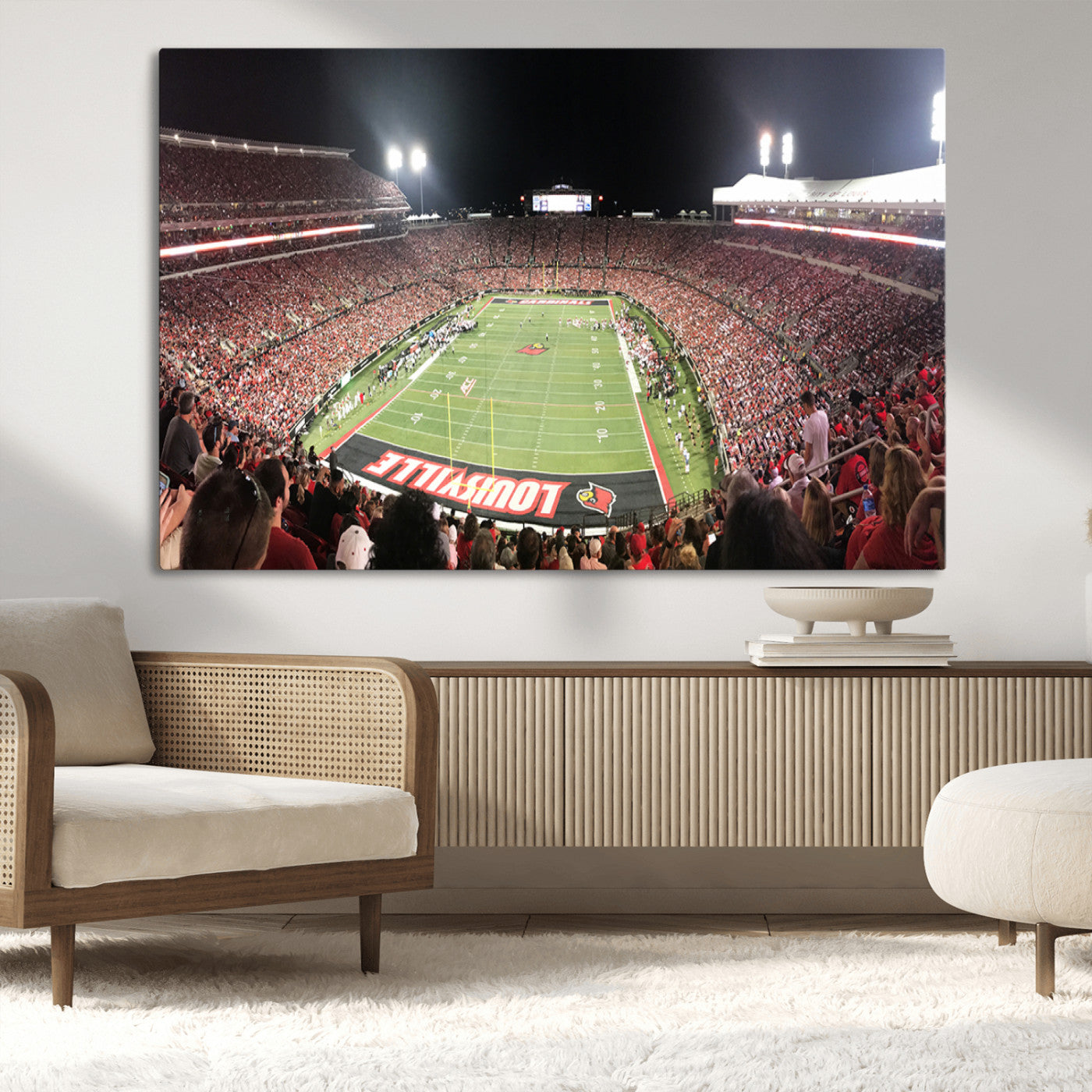 MGV-CV-36X24 - University of Louisville Cardinals Football Team Print - Louisville Cardinal Stadium Wall Art Canvas