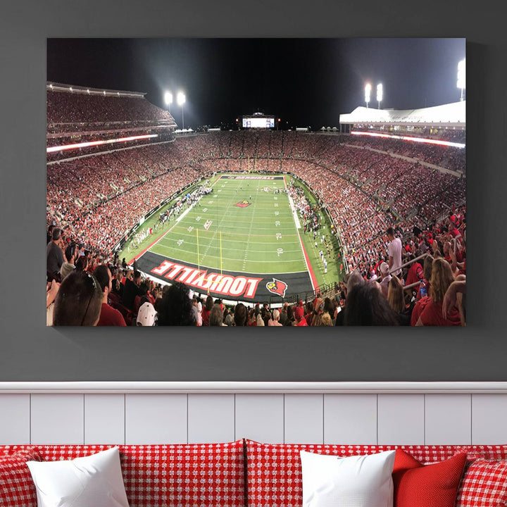 University of Louisville Cardinals Football Team Print - Louisville Cardinal Stadium Wall Art Canvas Print