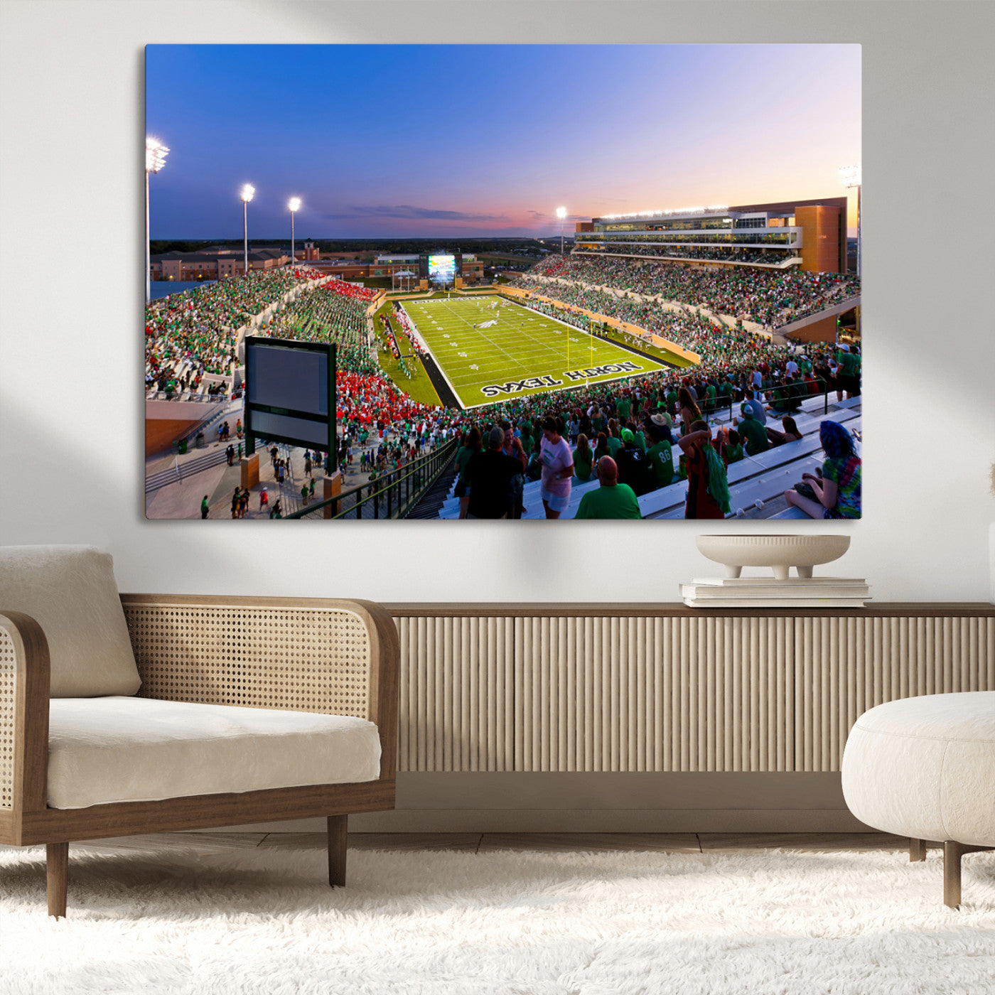 MGV-CV-36X24 - University of North Texas Mean Green Football Team Print - Denton DATCU Stadium Canvas Print Wall