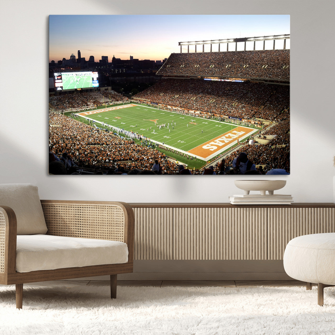 MGV-CV-36X24 - Darrell K Royal-Texas Memorial Stadium Canvas Wall Art - Texas Longhorns Football Match