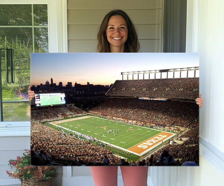 Darrell K Royal-Texas Memorial Stadium Canvas Wall Art - Texas Longhorns Football Match