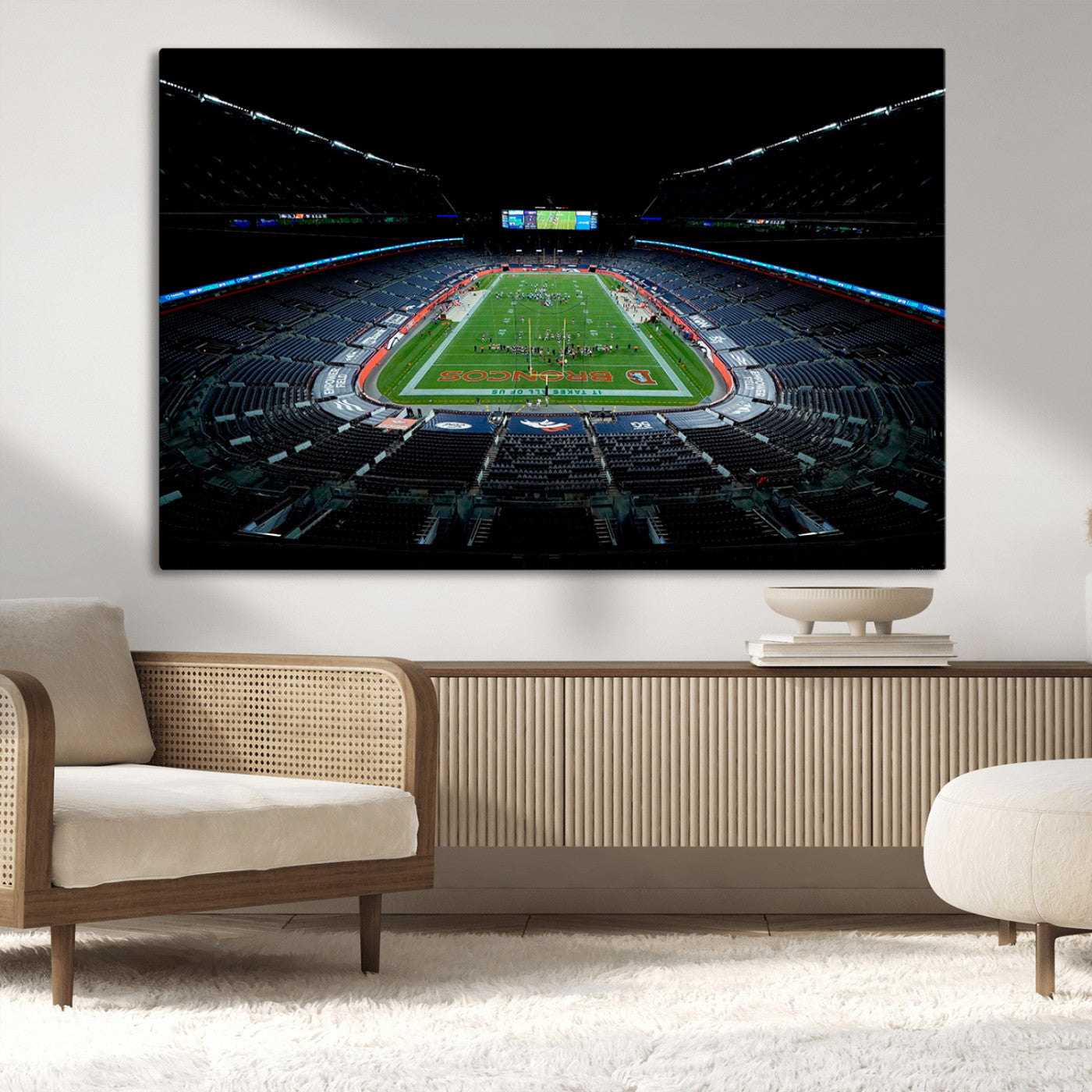 MGV-CV-36X24 - Denver Broncos Football Team Print Canvas- Denver Empower Field at Mile High Stadium Wall Art Canvas
