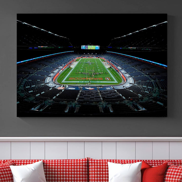 Denver Broncos Football Team Print - Denver Empower Field at Mile High Stadium Wall Art Canvas Print