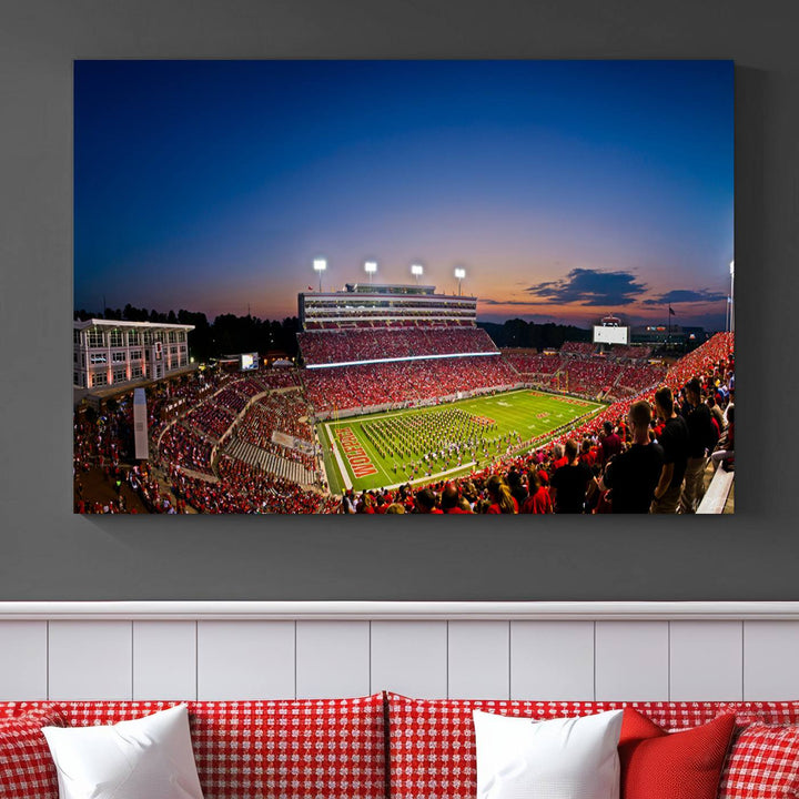 Wolfpack Football Team Print - Raleigh Carter-Finley Stadium Wall Art Canvas Print