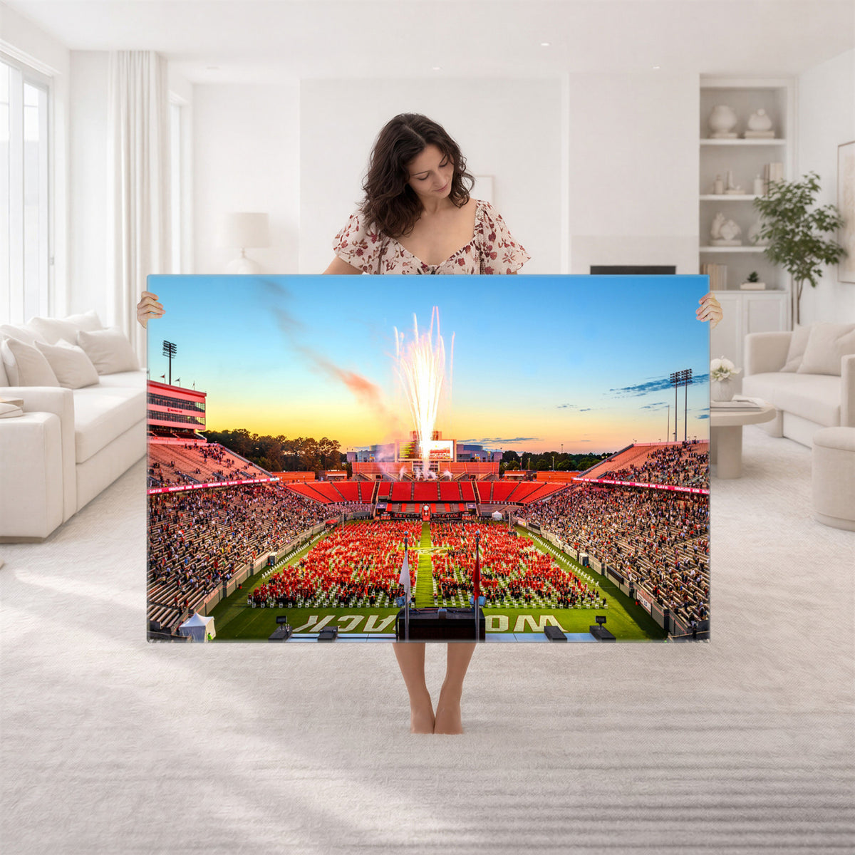 18017-MGV-CV-36X24 - North Carolina State University Canvas Print, Wolfpack Football Team Print