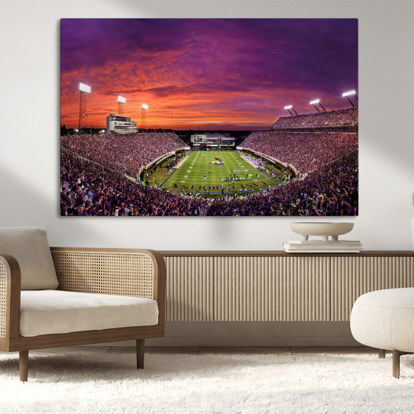 MGV-CV-36X24 - East Carolina University Pirates Football Print Canvas- Greenville Dowdy-Ficklen Stadium Wall Art
