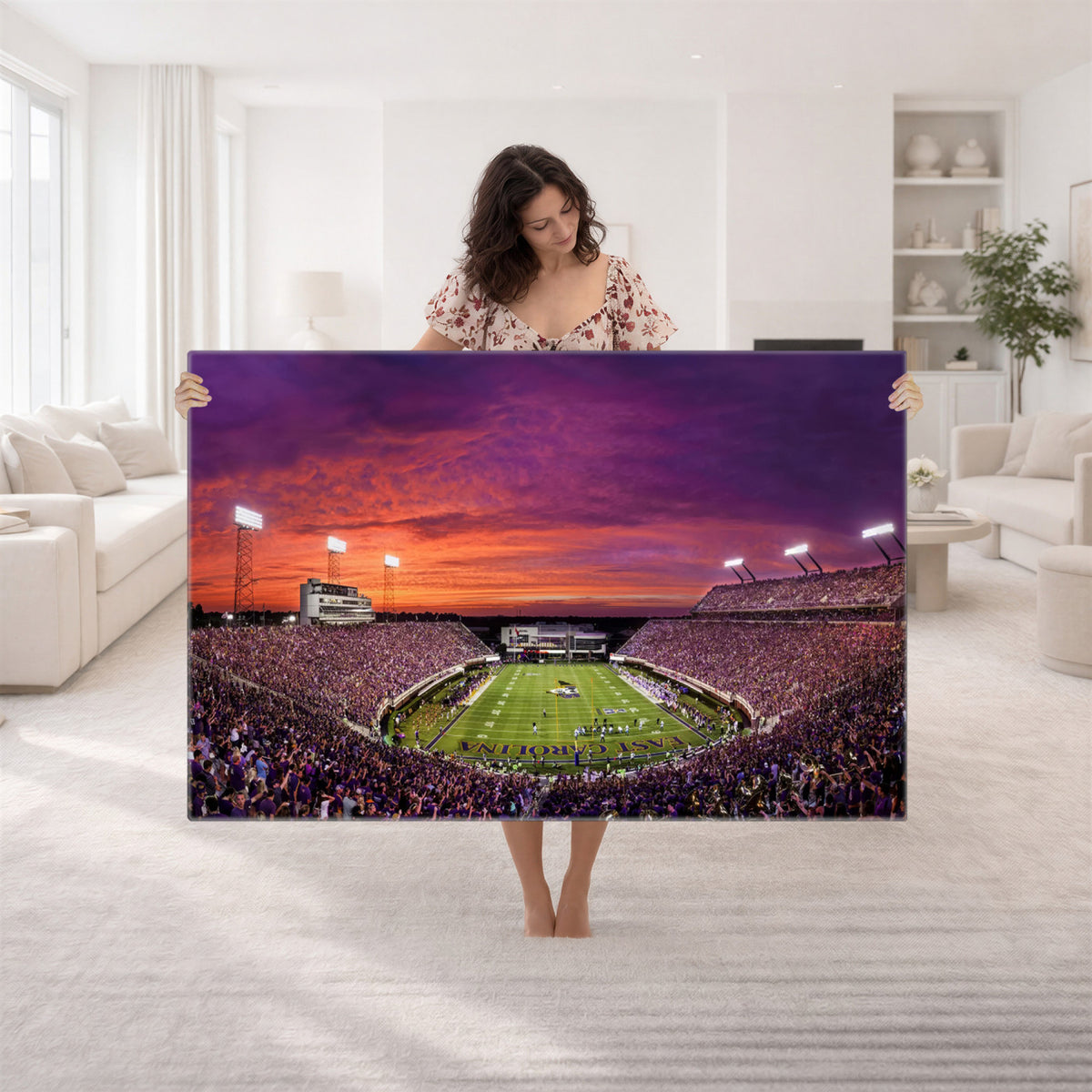 88575-MGV-CV-36X24 - East Carolina University Pirates Football Print Canvas- Greenville Dowdy-Ficklen Stadium Wall Art