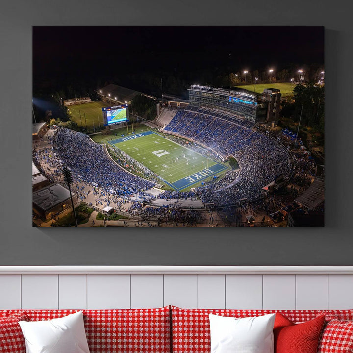 Duke University Blue Devils Football Team Print - Durham Wallace Wade Stadium Wall Art Canvas Print