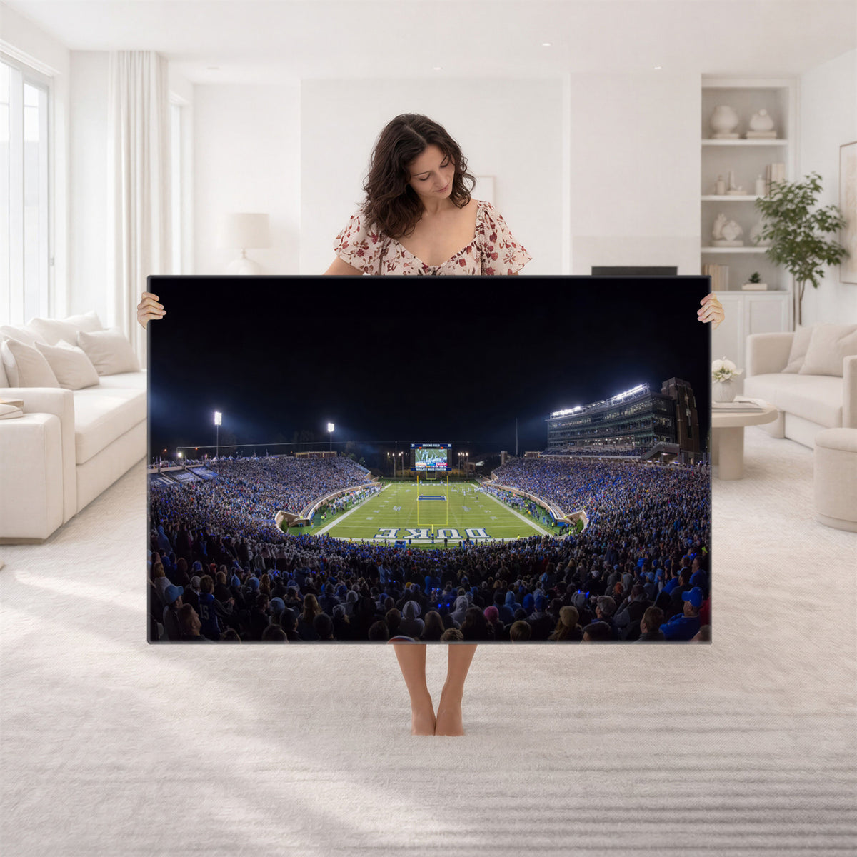 21070-MGV-CV-36X24 - Duke University Blue Devils Football Team Print - Durham Wallace Wade Stadium Wall Art Canvas Print