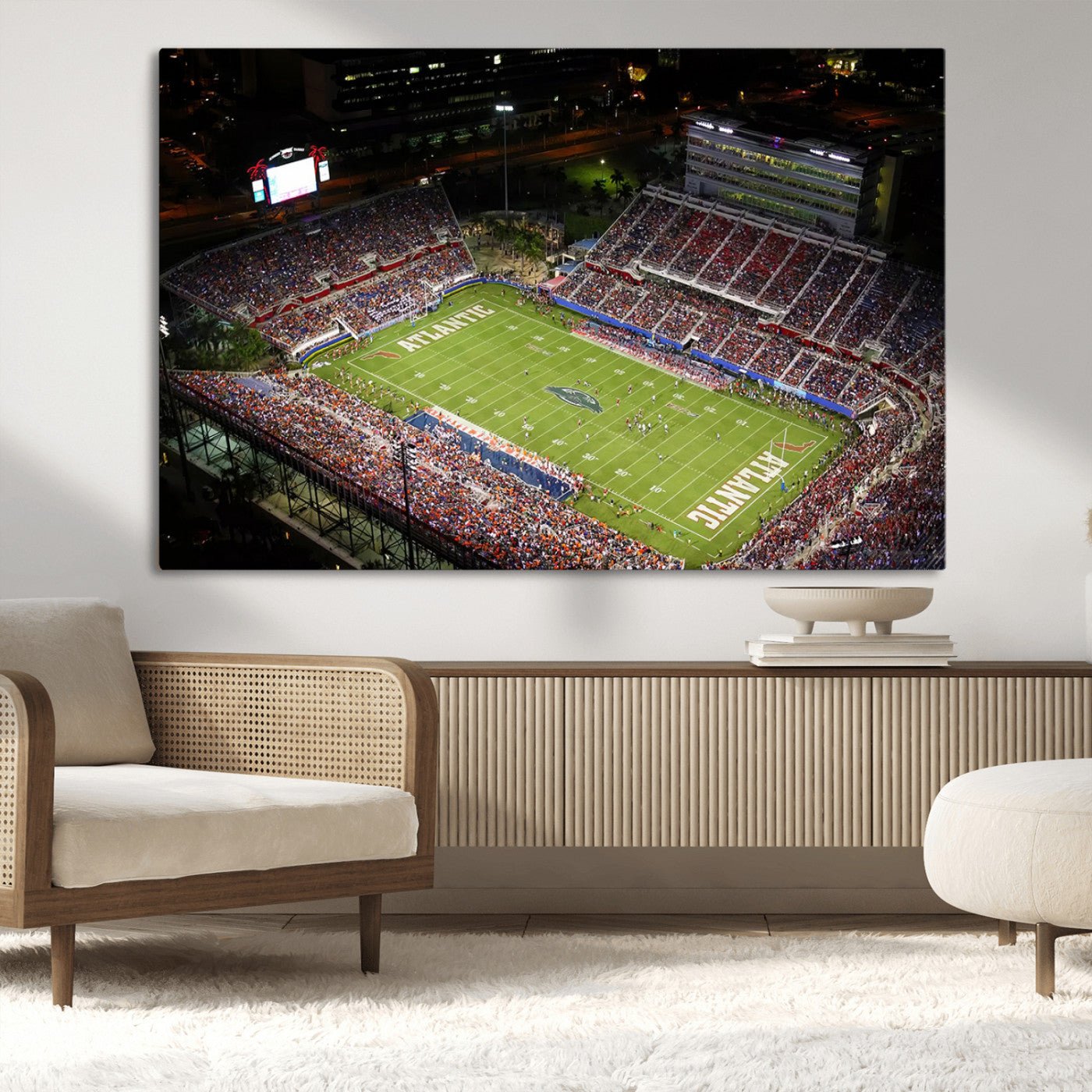 MGV-CV-36X24 - Florida Atlantic University Owls Canvas Print, Football Team Print - Boca Raton FAU Stadium Wall Art