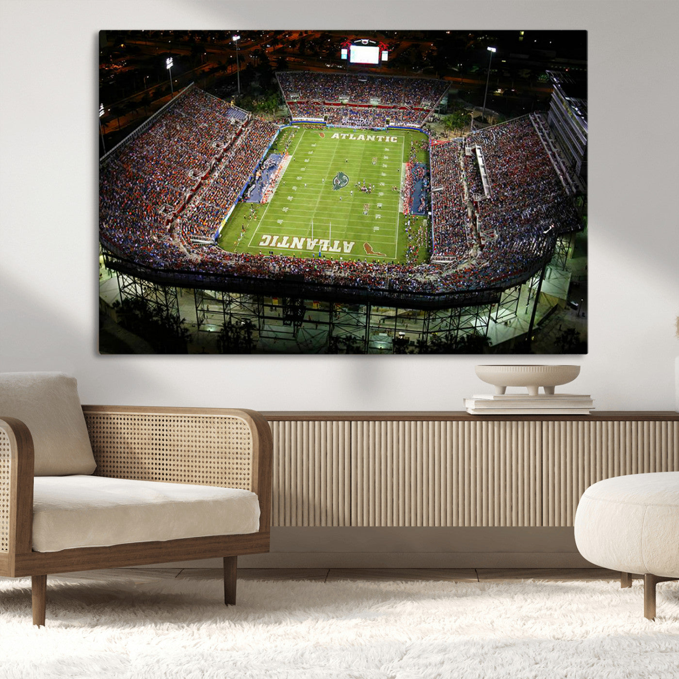 MGV-CV-36X24 - Florida Atlantic University Owls Football Team Print - Boca Raton FAU Stadium Wall Art Canvas Print