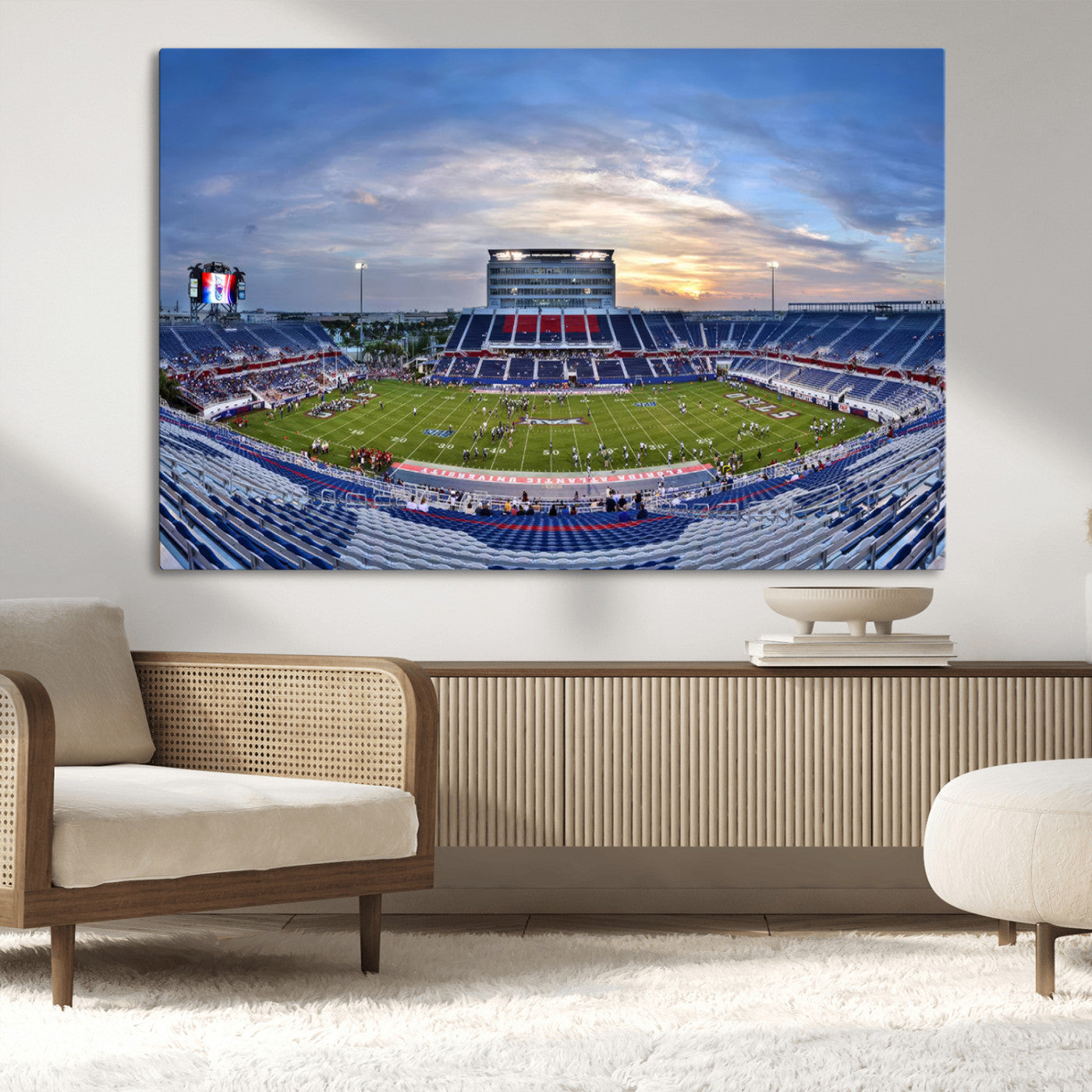 MGV-CV-36X24 - Florida Atlantic University Owls Football Team Print - Boca Raton FAU Stadium Wall Art Canvas Print