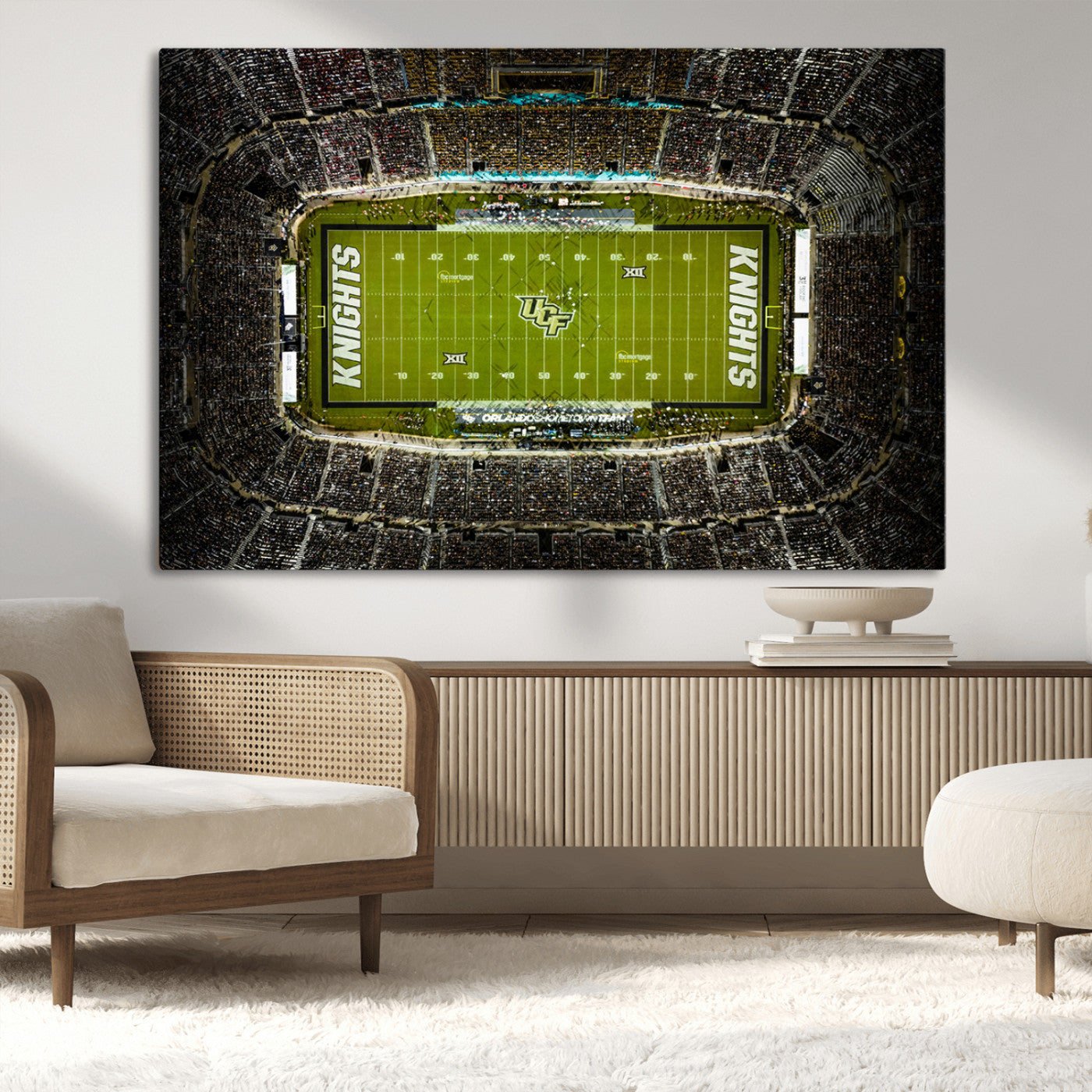 MGV-CV-36X24 - UCF Knights Football Team Print - Orlando FBC Mortgage Stadium Wall Art, UCF Knights Canvas Print