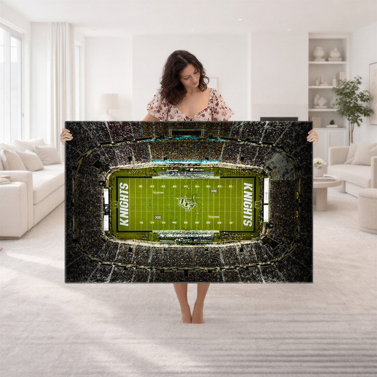 58050-MGV-CV-36X24 - UCF Knights Football Team Print - Orlando FBC Mortgage Stadium Wall Art, UCF Knights Canvas Print