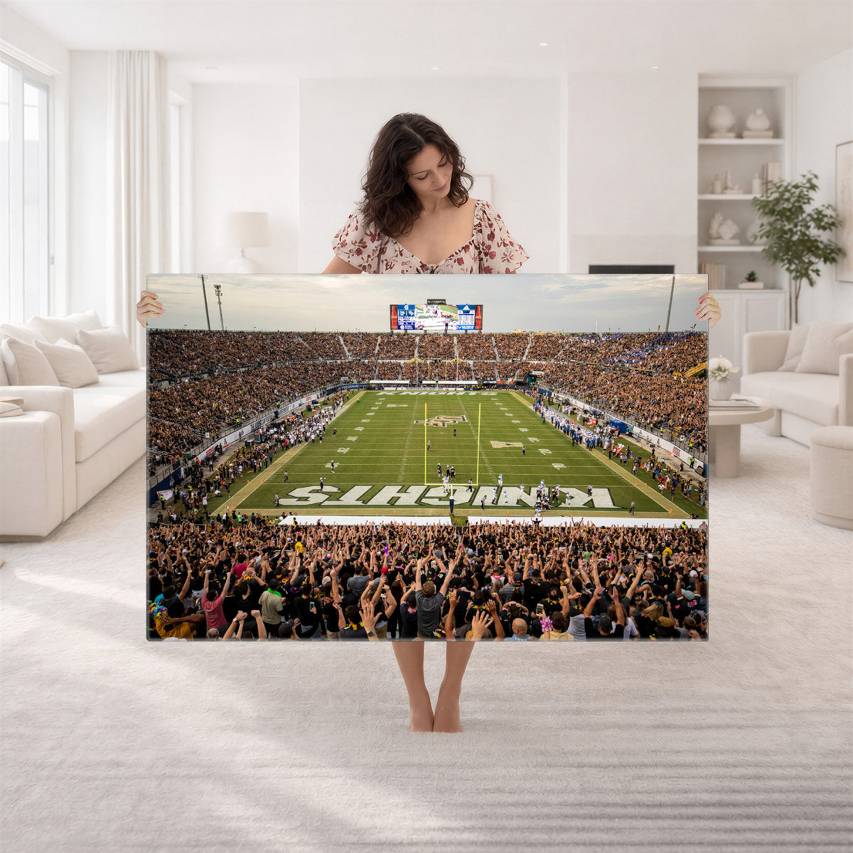 38659-MGV-CV-36X24 - UCF Knights Football Team Print - Orlando FBC Mortgage Stadium Canvas Print