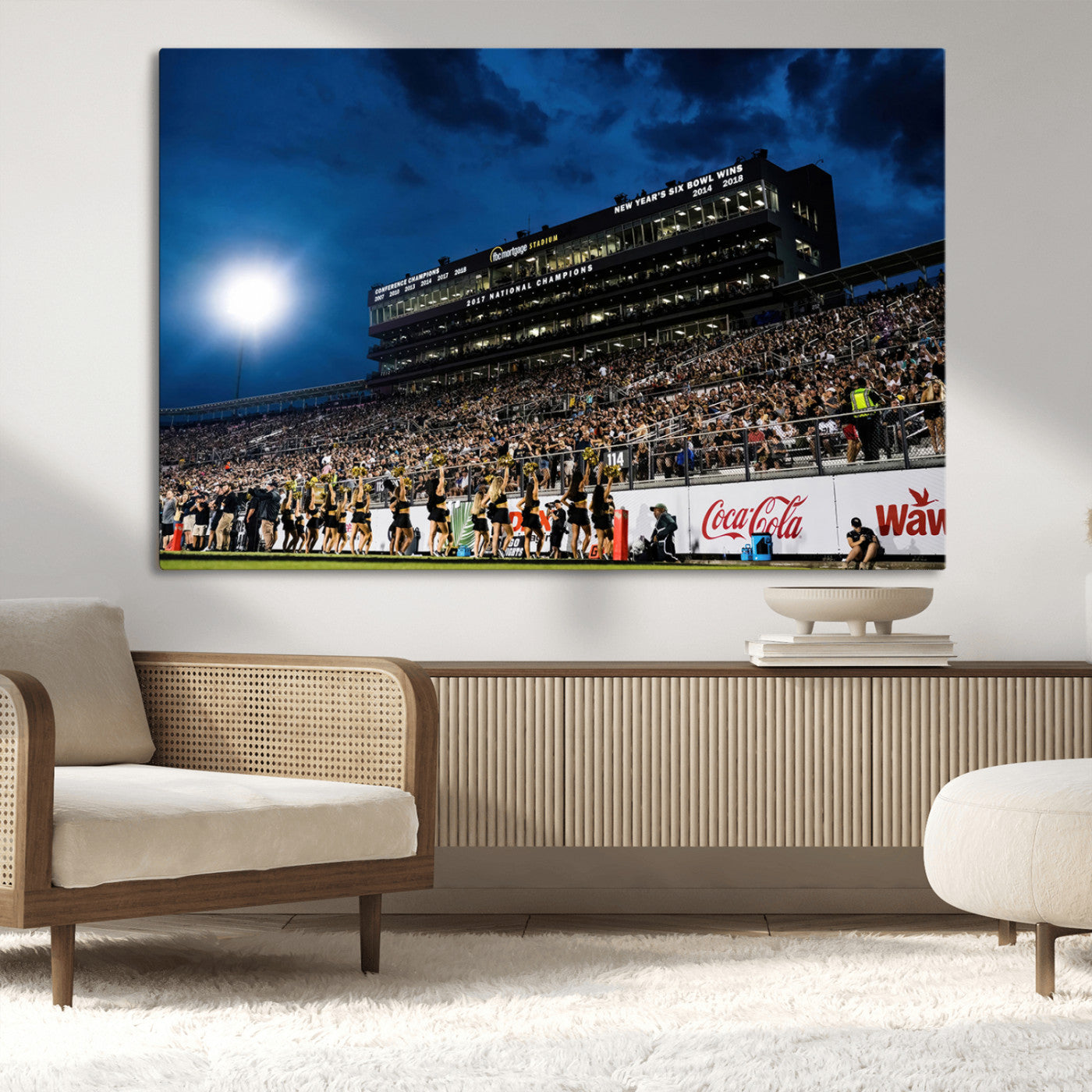 MGV-CV-36X24 - UCF Knights Football Team Print - Orlando FBC Mortgage Stadium Wall Art Canvas Print